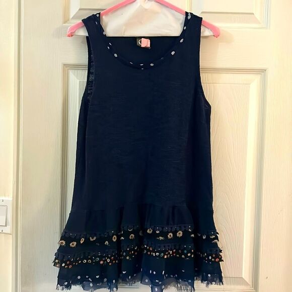Anthropologie Tops - Beautiful anthropologie ruffled tunic knit blouse